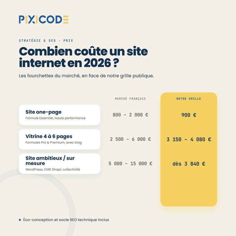 Combien coûte un site internet en 2026 ? Les fourchettes réelles